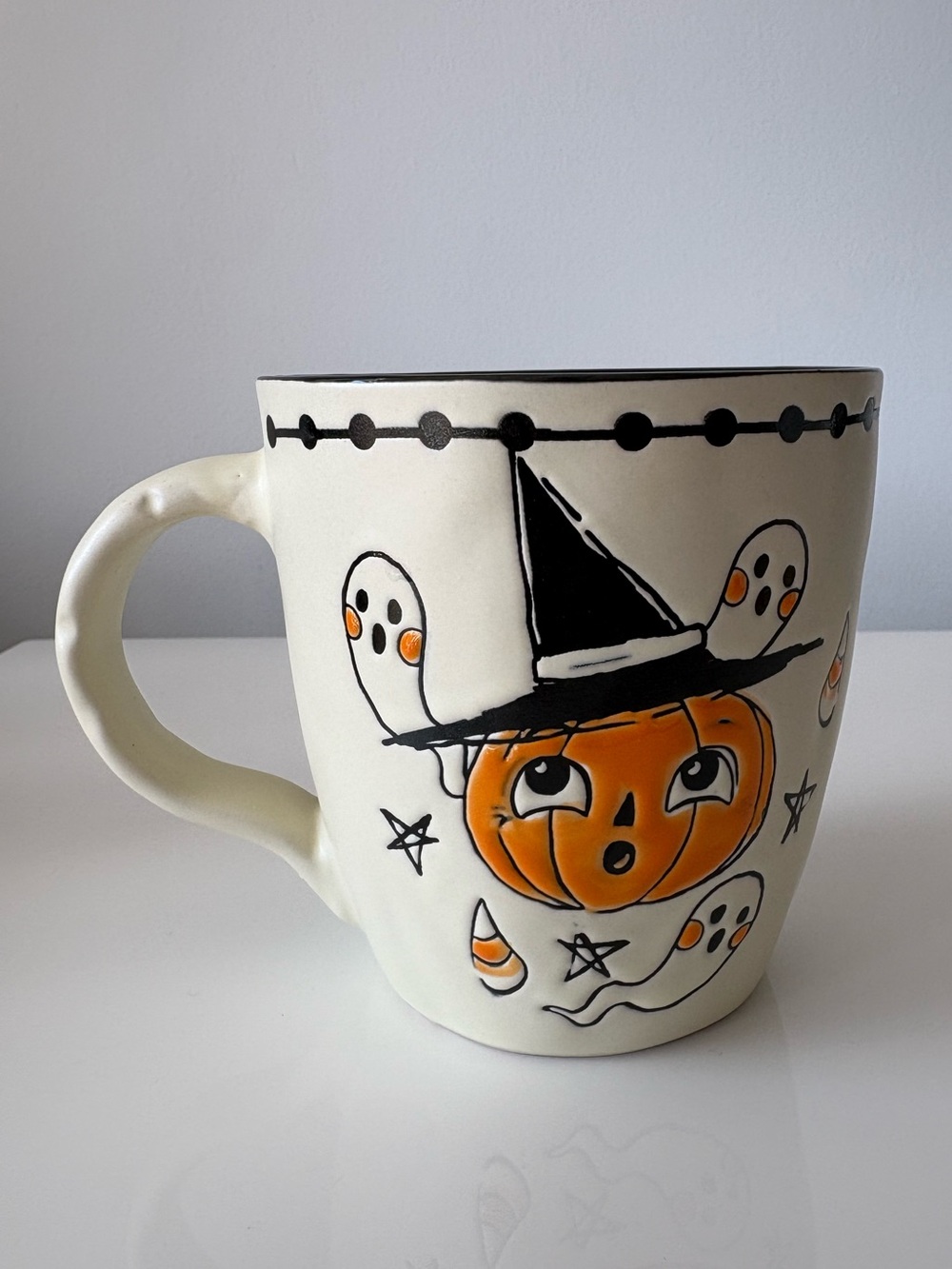 NEW Nostalgic Halloween Pumpkin and Ghost Mug